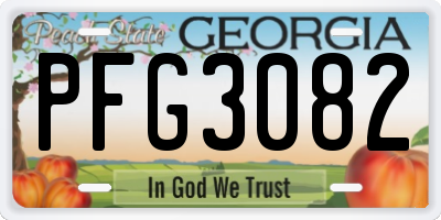 GA license plate PFG3082