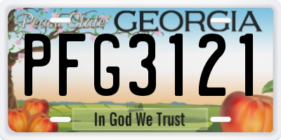 GA license plate PFG3121