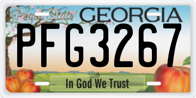 GA license plate PFG3267