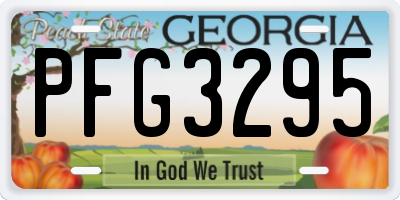 GA license plate PFG3295