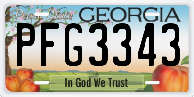 GA license plate PFG3343