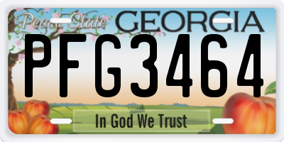 GA license plate PFG3464