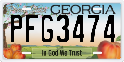 GA license plate PFG3474