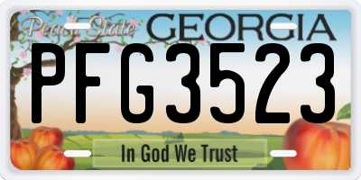 GA license plate PFG3523