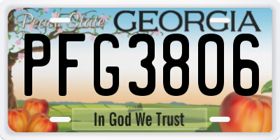 GA license plate PFG3806