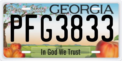 GA license plate PFG3833