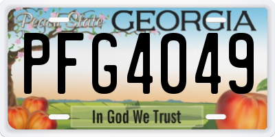 GA license plate PFG4049