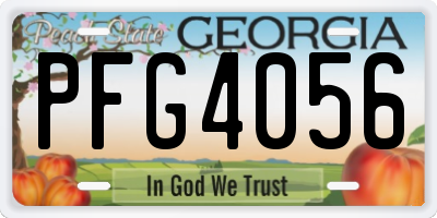GA license plate PFG4056
