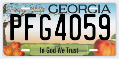 GA license plate PFG4059