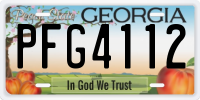 GA license plate PFG4112