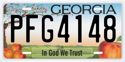 GA license plate PFG4148