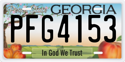 GA license plate PFG4153
