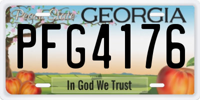 GA license plate PFG4176