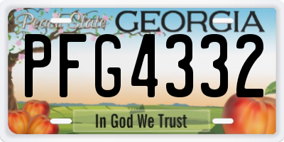 GA license plate PFG4332