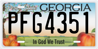 GA license plate PFG4351