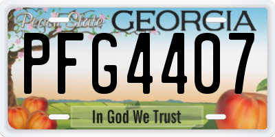 GA license plate PFG4407