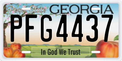 GA license plate PFG4437