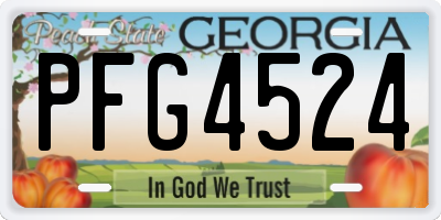 GA license plate PFG4524