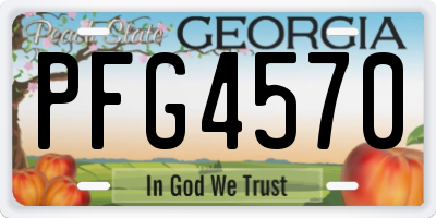 GA license plate PFG4570