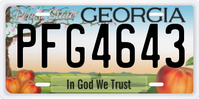 GA license plate PFG4643