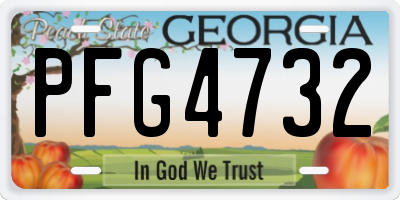 GA license plate PFG4732