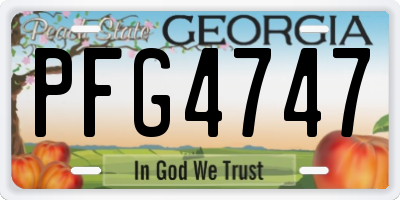 GA license plate PFG4747