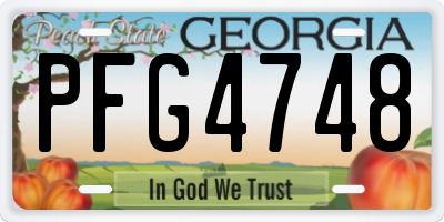 GA license plate PFG4748