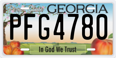 GA license plate PFG4780