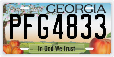 GA license plate PFG4833