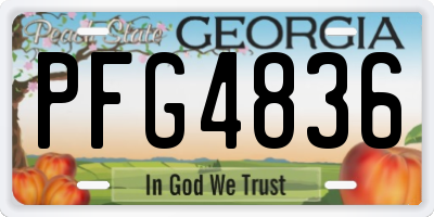 GA license plate PFG4836