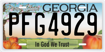 GA license plate PFG4929