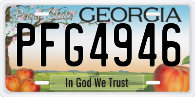 GA license plate PFG4946