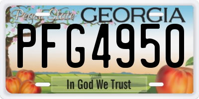GA license plate PFG4950