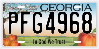 GA license plate PFG4968