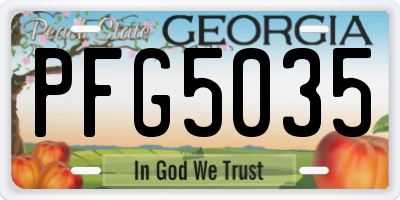 GA license plate PFG5035