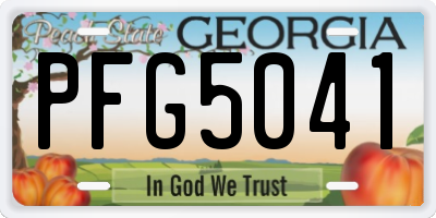 GA license plate PFG5041