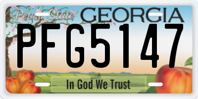 GA license plate PFG5147