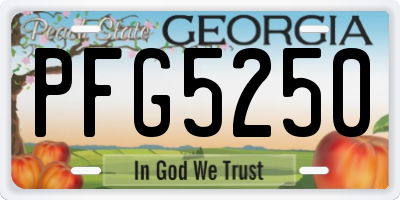 GA license plate PFG5250