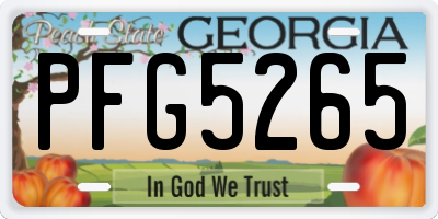 GA license plate PFG5265
