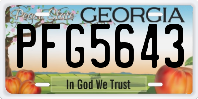 GA license plate PFG5643