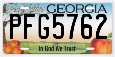 GA license plate PFG5762