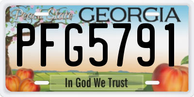 GA license plate PFG5791