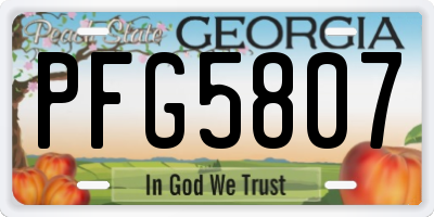 GA license plate PFG5807