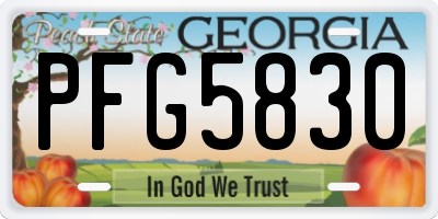 GA license plate PFG5830