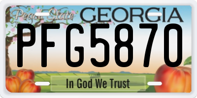 GA license plate PFG5870