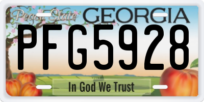 GA license plate PFG5928