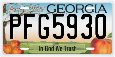 GA license plate PFG5930