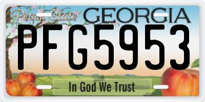 GA license plate PFG5953