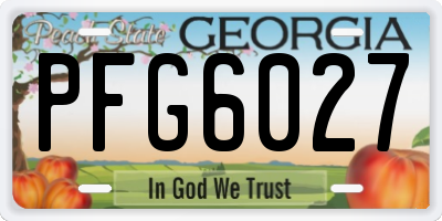 GA license plate PFG6027