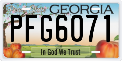GA license plate PFG6071